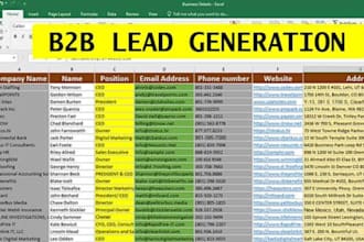 build niche targeted b2b lead generation, linkedin prospect and bulk email list