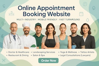 build a website with online booking and stunning frontend