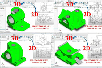 2d cad drawing in solidworks 3d cad fusion 360 models industrial product design