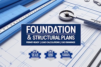 design commercial foundation and structural plans with PDF