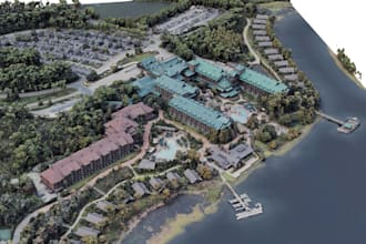 render 3d architecture site plan,rv cgi landscape,resort oasis,urban city design