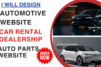 create professional automotive website for car dealership car rental auto parts