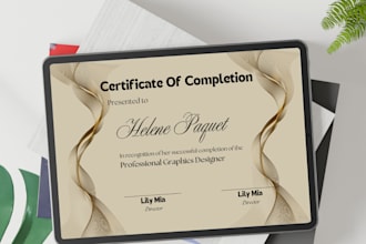create a certificate for college or any educational institute