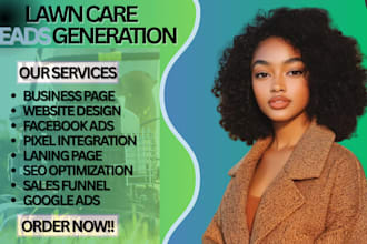 landscaping lawn care leads, landing page, lawn care website, facebook ads