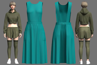 do 3d garment design 3d clothing 3d apparel clo3d marvelous designer second live