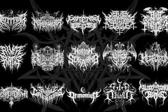 design you a brutal death metal, slamming, deathcore logo