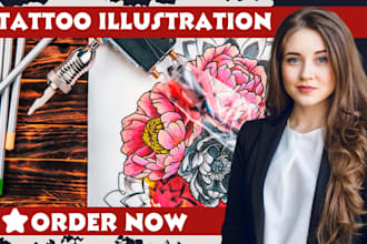 draw unique minimal line art geometric tattoo anime tattoo sleeve illustration