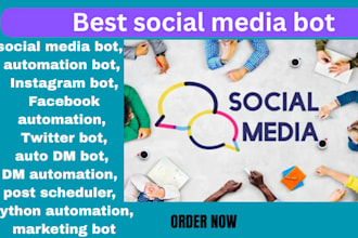 create a powerful social media bot for auto posting dm and engagement