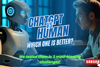 create viral thumbnails for chatgpt vs human debate videos
