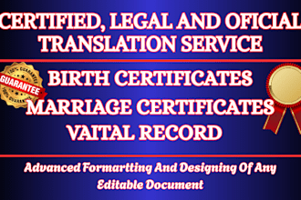 get your birth and marriage certificates translated and certified with accuracy