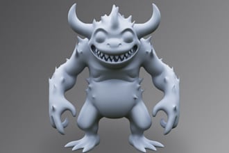 sculpt3d monster figurine,miniature model,fantasy character,scary toy,dnd anime