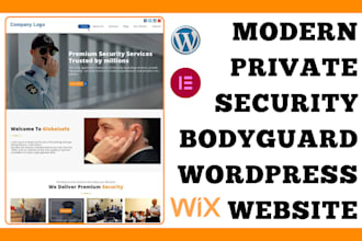 design modern private security bodyguard agency wordpress website