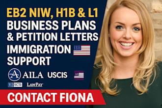 write full business plan, petition letters, immigration plan for USA visa