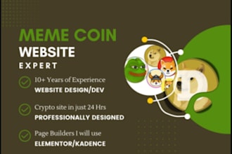 develop meme coin website, pepe website, crypto website, meme token website