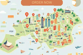 design expert event and city map travel and site illustration in illustrator