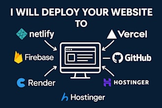 deploy your website into netlify, vercel, github, firebase, render, hostinger