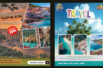 design stunning, travel, tour and summer beach party flyer