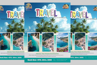 design stunning, travel, tour and summer beach party flyer