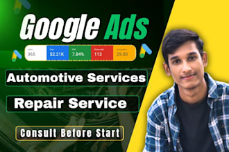 run google ads for car dealership towing, auto detailing repair service