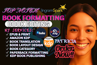 do amazon KDP book editing, book translation KDP book formatting and publishing