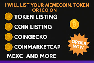 list your memecoin, token or ico on coinmarketcap, coingecko, mexc, and more