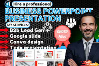 design business powerpoint, investor pitch deck, google slide, tedx presentation