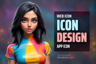 create flat minimalist icon design, web icon, app icon