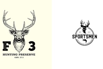 design outstanding hunting logo with satisfaction