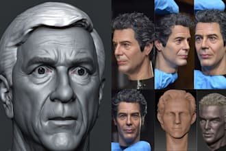 realistic 3d head model zbrush likeness sculpt from photo 3d printable stl face