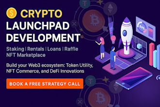 create launchpad smart contracts, staking rental, loan, raffle nft marketplace