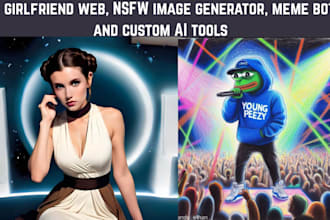 ai girlfriend web generator, meme generator bot, image generator,nsfw