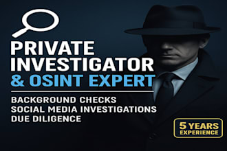 provide professional osint services on any case or subject globally