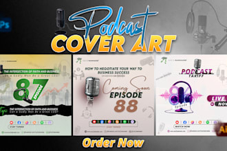 design podcast cover art or podcast artwork professionally