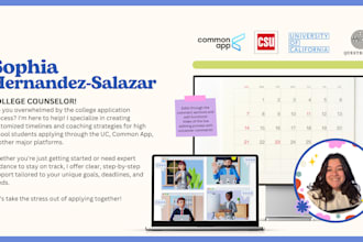 create an application timeline and provide coaching