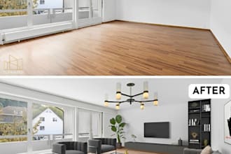 do realistic virtual staging, virtual furniture, and renovation design
