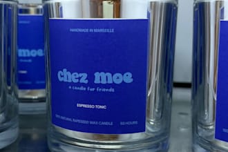 create bold, fun, custom labels for candles and products