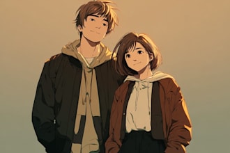 draw your couple, fanart, canon and photo with anime style