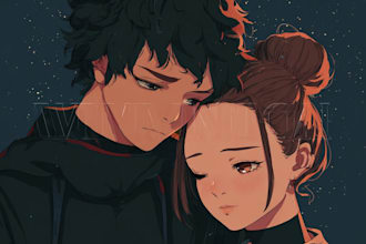 draw anime style couples