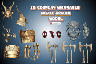 3d cosplay armor, knight suit, pepakura model, costume design
