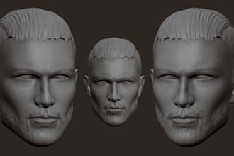 sculpt 3d headbust, 3d head, 3d face model, 3d head sculpt, head model for print