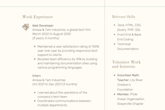 create a resume that accentuates your skills for future jobs