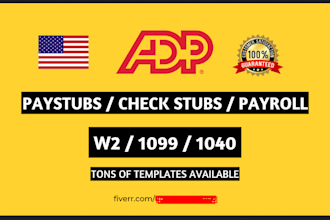urgent pay stub, w2, 1099, 1040, and adp check stub services, fast reliable