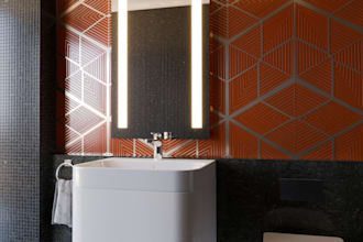 do a bathroom design, with 3d renderings