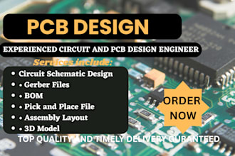 make pcb design, pcb board, schematic and 3d mode pcb layout and circuit