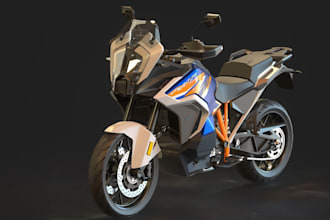 model 3d motorcycles with topology,textures, and autodesk alias for racing bikes
