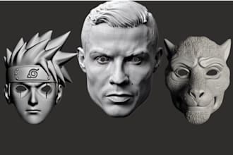 create custom 3d printable cosplay mask, 3d mask, stl ready for printing