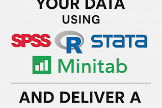 analyze your data using spss, r, stata, minitab and deliver a full report