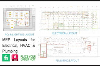 design mep, hvac, plumbing and electrical layouts in autocad