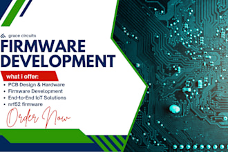 develop nrf52, stm32, esp32 firmware, iot solution, esp8266, avr and pcb design