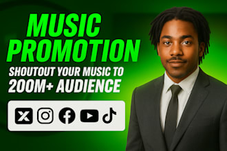 shoutout promote share your music viral to 200m worldwid twitter ig fb yt tiktok